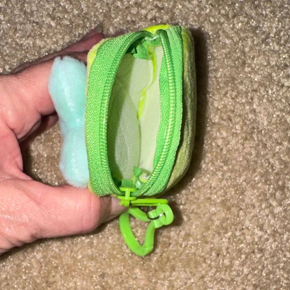 Plush Key & Card Holder - Green and Blue, Monsters, NEW